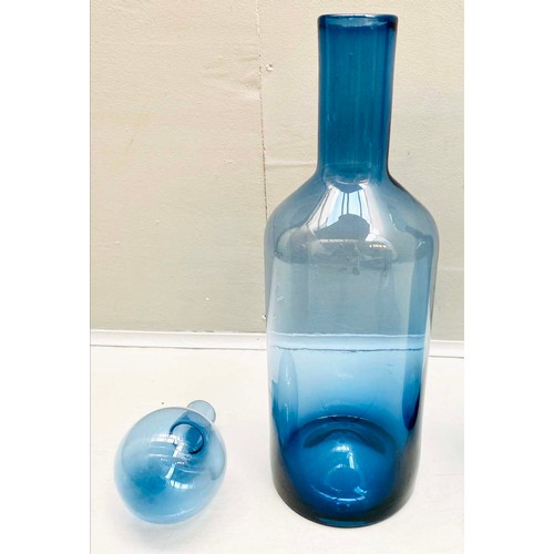 356 - DECANTERS, a pair, Murano style glass, 56cm H x 15cm diam. (2)