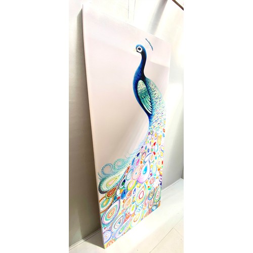 76 - CONTEMPORARY SCHOOL, Study of a Peacock, acrylic on canvas, 200cm x 80cm.