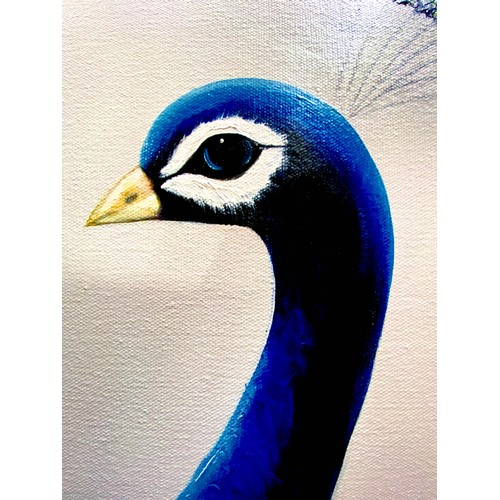 76 - CONTEMPORARY SCHOOL, Study of a Peacock, acrylic on canvas, 200cm x 80cm.