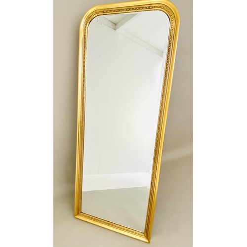 369 - DRESSING MIRROR, 163cm H x 64cm W, Louis Philippe style, gilt frame.