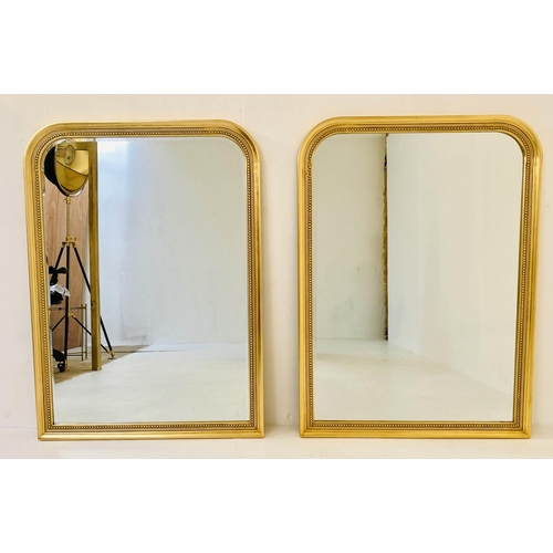 370 - WALL MIRRORS, a pair, Louis Philippe style, gilt frames, 110cm x 80cm. (2)