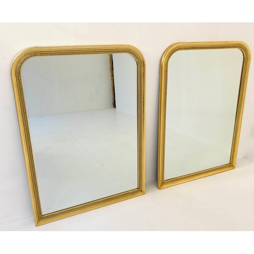 370 - WALL MIRRORS, a pair, Louis Philippe style, gilt frames, 110cm x 80cm. (2)