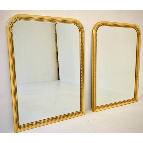 370 - WALL MIRRORS, a pair, Louis Philippe style, gilt frames, 110cm x 80cm. (2)