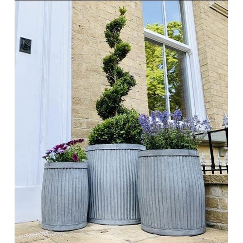 375 - PLANTERS, a set of three graduated, largest measuring 50cm H x 45cm diam. (3)