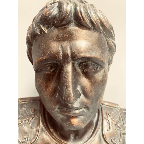 379 - BUST OF CAESAR, 60cm x 39cm, bronzed finish.