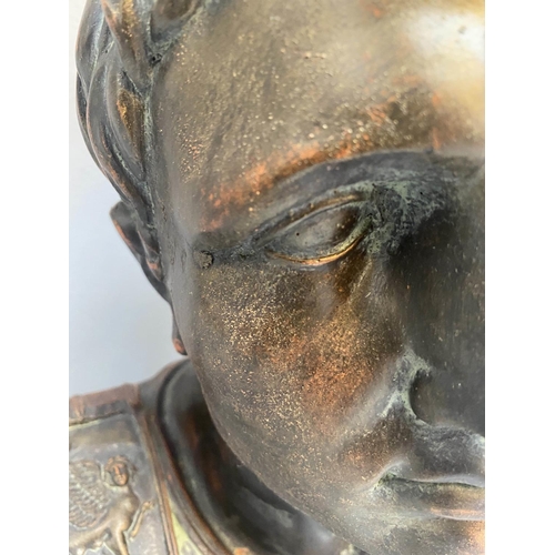 379 - BUST OF CAESAR, 60cm x 39cm, bronzed finish.