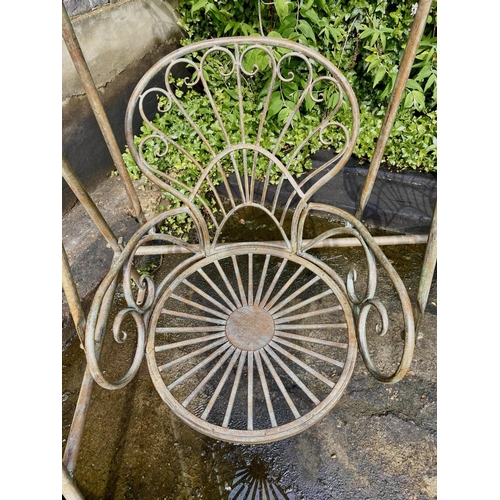 406 - ARCHITECTURAL GARDEN SWING, aged metal, 228x180x90.