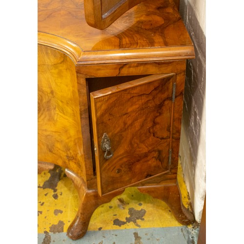 184 - DRESSING CHEST, 132cm W x 179cm H x 60cm D circa 1930 burr walnut with a triple bevelled mirrored ba... 