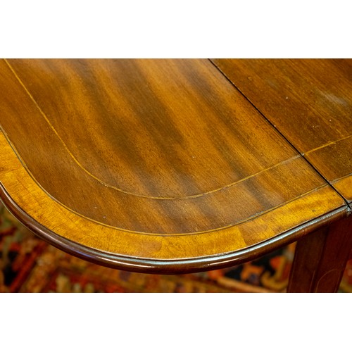 188 - PEMBROKE TABLE, 90cm W open x 72cm H x 81cm D George III mahogany, satinwood banded and line inlaid ... 