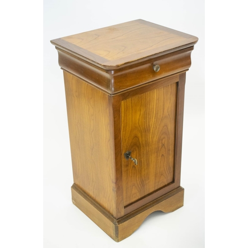 191 - BEDSIDE CABINETS, 72cm H x 41cm W x 35cm D, two Louis Philippe style cherrywood, each with drawer an... 