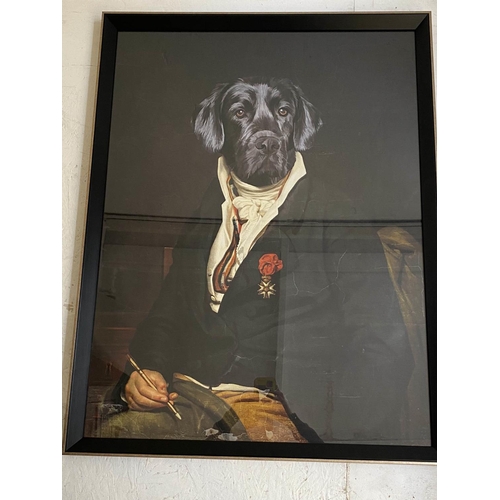 464 - SIR BARKER, 106cm H x 82cm W, print on board, framed and glazed.