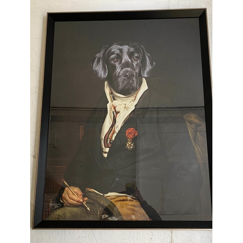 464 - SIR BARKER, 106cm H x 82cm W, print on board, framed and glazed.