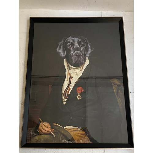 464 - SIR BARKER, 106cm H x 82cm W, print on board, framed and glazed.