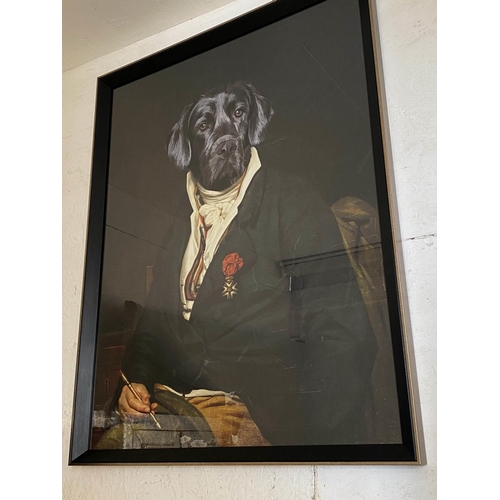 464 - SIR BARKER, 106cm H x 82cm W, print on board, framed and glazed.