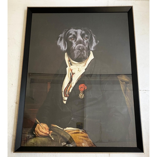 464 - SIR BARKER, 106cm H x 82cm W, print on board, framed and glazed.