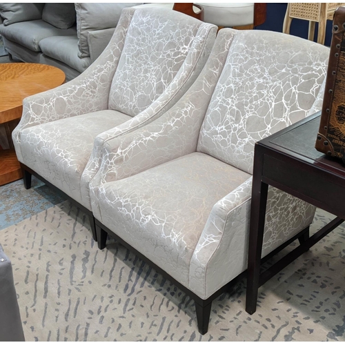 476 - ARMCHAIRS, a pair, neutral fabric upholstered, 75cm x 82cm x 90cm. (2)