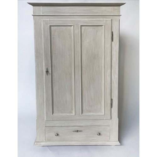 161 - ARMOIRE, 87cm W x 170cm H x 47cm D, 19th century French, traditionally grey painted, with single doo... 