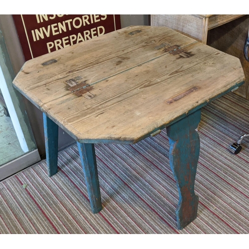 157 - SWEDISH METAMORPHIC BORDSTOL CHAIR, 81cm wide x 129cm tall, early 19th century painted pine.