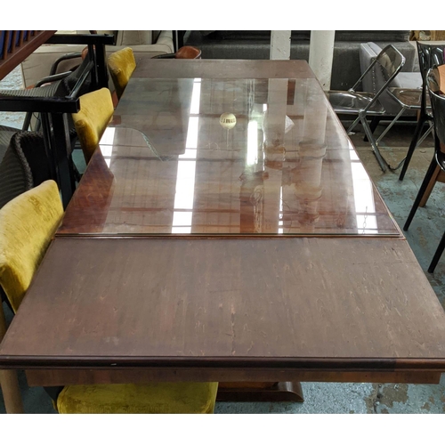 329 - DINING TABLE, 92cm x 152cm L x 80cm H, Italian walnut, mid 20th century with two end leaves each 45c... 