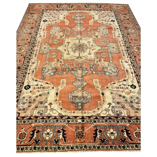 96 - FINE PERSIAN HERIZ SERAPI DESIGN CARPET, 365cm x 273cm.