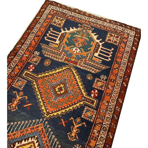 94 - ANTIQUE PERSIAN HERIZ RUNNER, 340cm x 95cm.