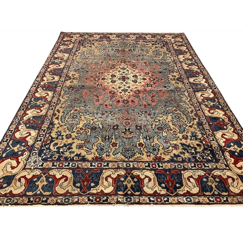 92 - ANTIQUE PERSIAN TABRIZ CARPET, 360cm x 245cm, petag design.