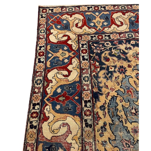 92 - ANTIQUE PERSIAN TABRIZ CARPET, 360cm x 245cm, petag design.