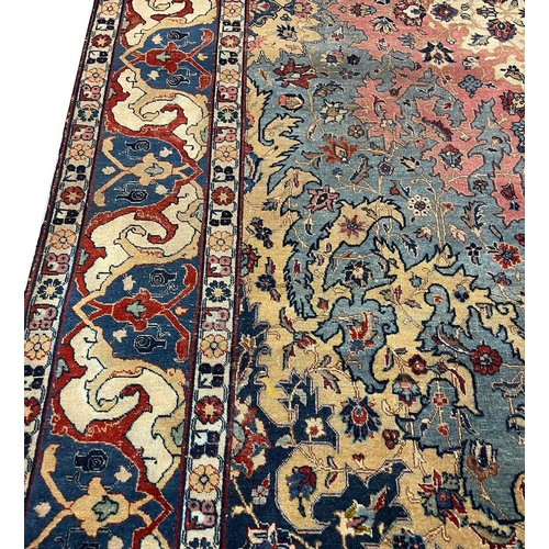 92 - ANTIQUE PERSIAN TABRIZ CARPET, 360cm x 245cm, petag design.