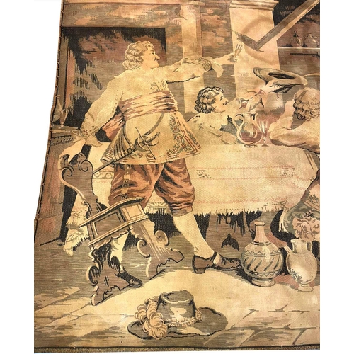 90 - ANTIQUE TAPESTRY WALL HANGING, 185cm x 142cm.