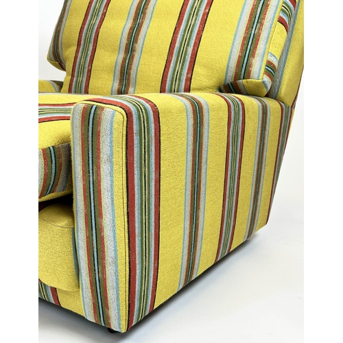 320 - LOUNGE CHAIR, circa 1960s, upholstered in Clarke & Clarke Dijon Hattusa Fabric, 75cm H x 82cm W.