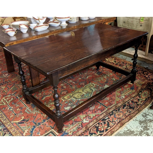 164 - REFECTORY TABLE, 76cm H x 153cm x 82cm D, 17th century style oak.