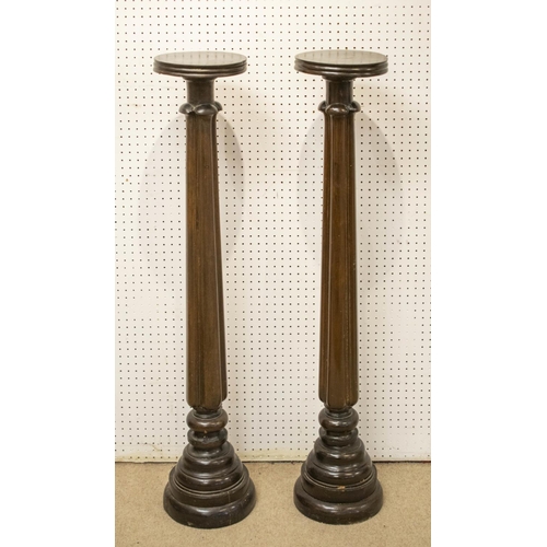 133 - TORCHERES, 105cm H x 20cm, a pair, William IV style mahogany. (2)