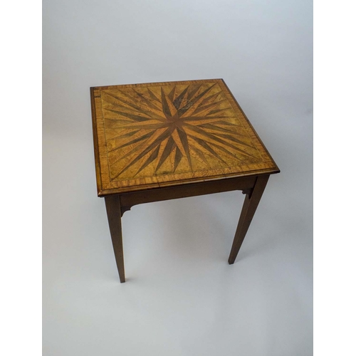 136 - STARBURST LAMP TABLE, Edwardian marquetry inlaid with rosewood, maple and satinwood, banded with box... 