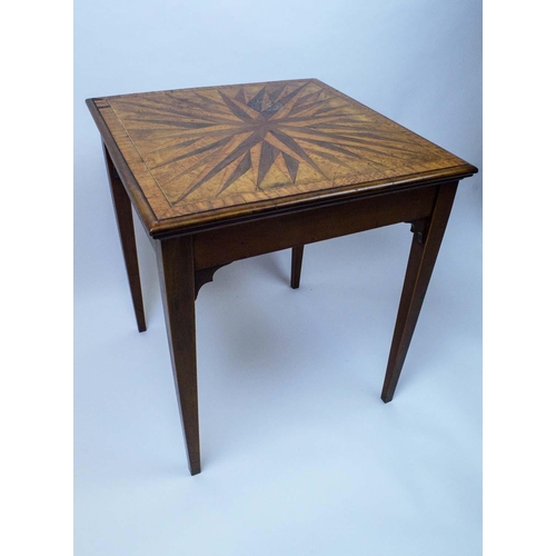 136 - STARBURST LAMP TABLE, Edwardian marquetry inlaid with rosewood, maple and satinwood, banded with box... 