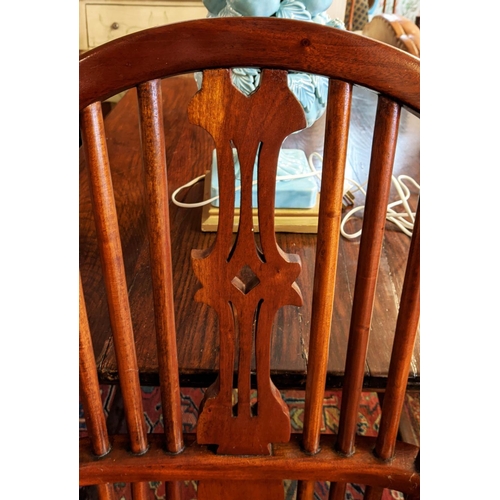 146 - WINDSOR ARMCHAIRS, 110cm H x 60cm W, a pair, Georgian style hardwood. (2)