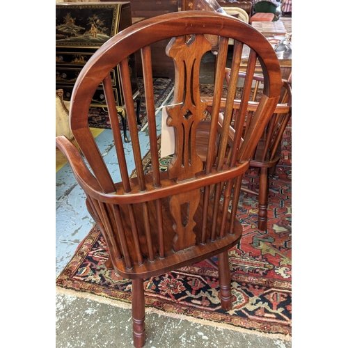 146 - WINDSOR ARMCHAIRS, 110cm H x 60cm W, a pair, Georgian style hardwood. (2)