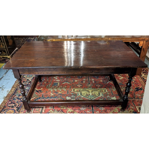 164 - REFECTORY TABLE, 76cm H x 153cm x 82cm D, 17th century style oak.