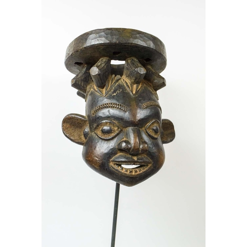 17 - HELMET BAMOUN KOMI MASK, Cameroon. 100cm H