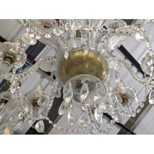 325 - CHANDELIERS, a pair, each twelve branch, cut glass, 110cm drop, approx each. (2)