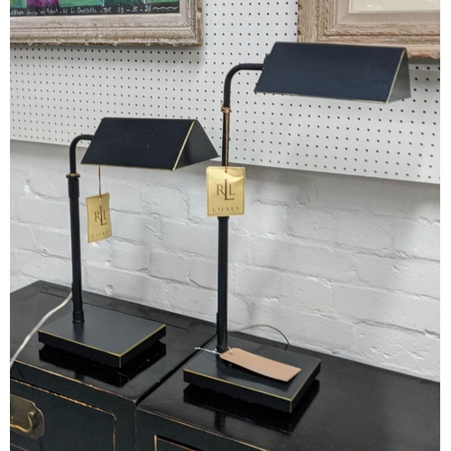 349 - LAUREN RALPH LAUREN HOME DESK LAMPS, a pair, height adjustable, 60cm at tallest. (2)