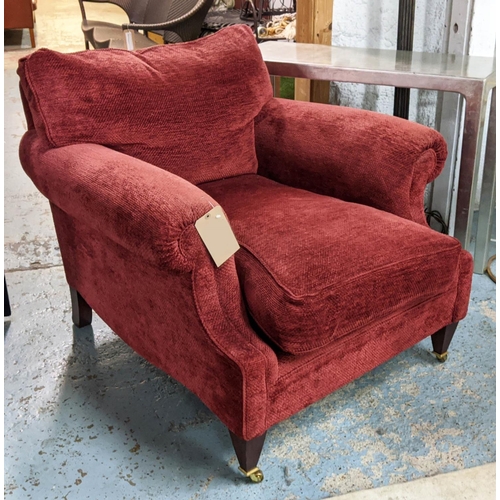 421 - ARMCHAIR, 97cm W x 86cm H, in rosset chenille.