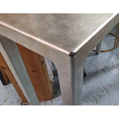 422 - CONSOLE TABLE, 35cm D x 78cm H x 92cm W in a metallic leaf effect.