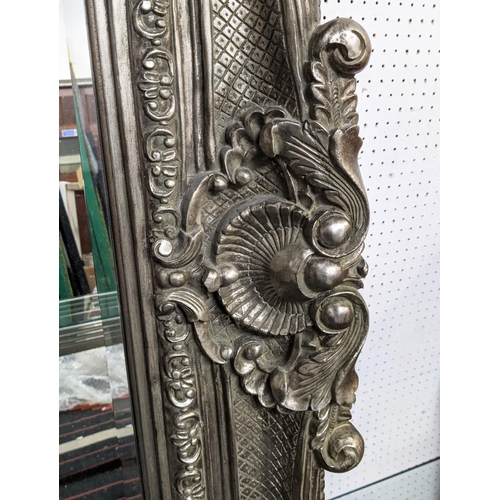 464 - WALL MIRROR, 143cm W x 230 H, Continental style gilt frame.