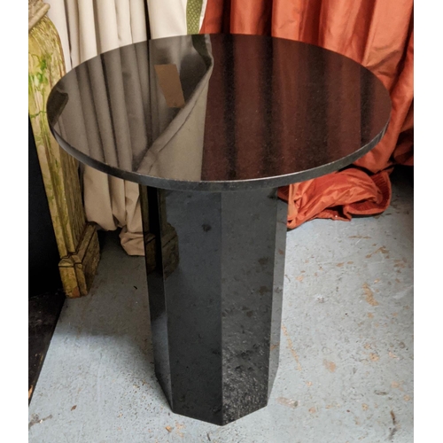 476 - CENTRE TABLE, 66cm x 81cm H, Art Deco style black stone construction.