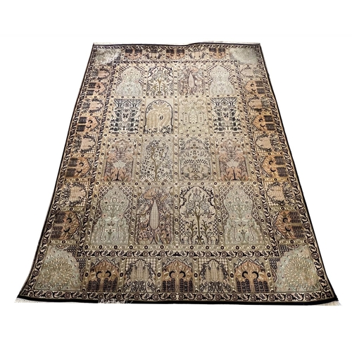 95 - GARDEN DESIGN SILK RUG, 220cm x 155cm.