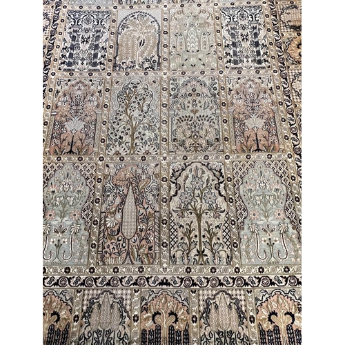 95 - GARDEN DESIGN SILK RUG, 220cm x 155cm.