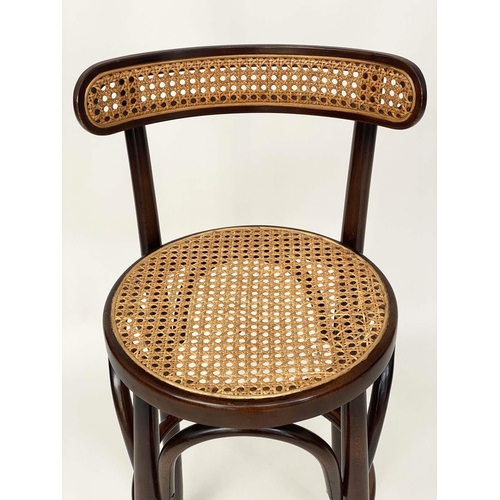 169 - BAR STOOLS, a pair bentwood and panelled. (2)