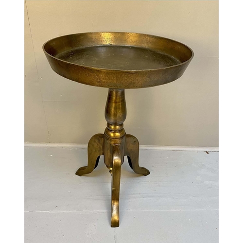 369 - WINE TABLE, 64.5cm x 46.5 cm diam., Regency style, circular top, gallery edge, gilt metal.