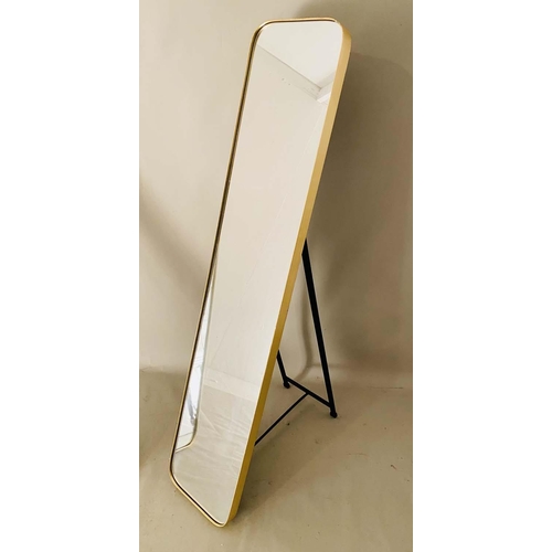 377 - DRESSING MIRRORS, pair, 145cm H x 31cm W, 1960s French style, gilt frames. (2)