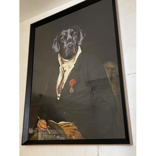 392 - PORTRAIT OF SIR MUTTS, 106cm H x 82cm W, print, framed and glazed.